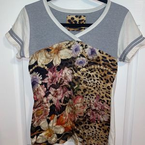 Womens Custom Made Tee Shirt Floral Animal Print